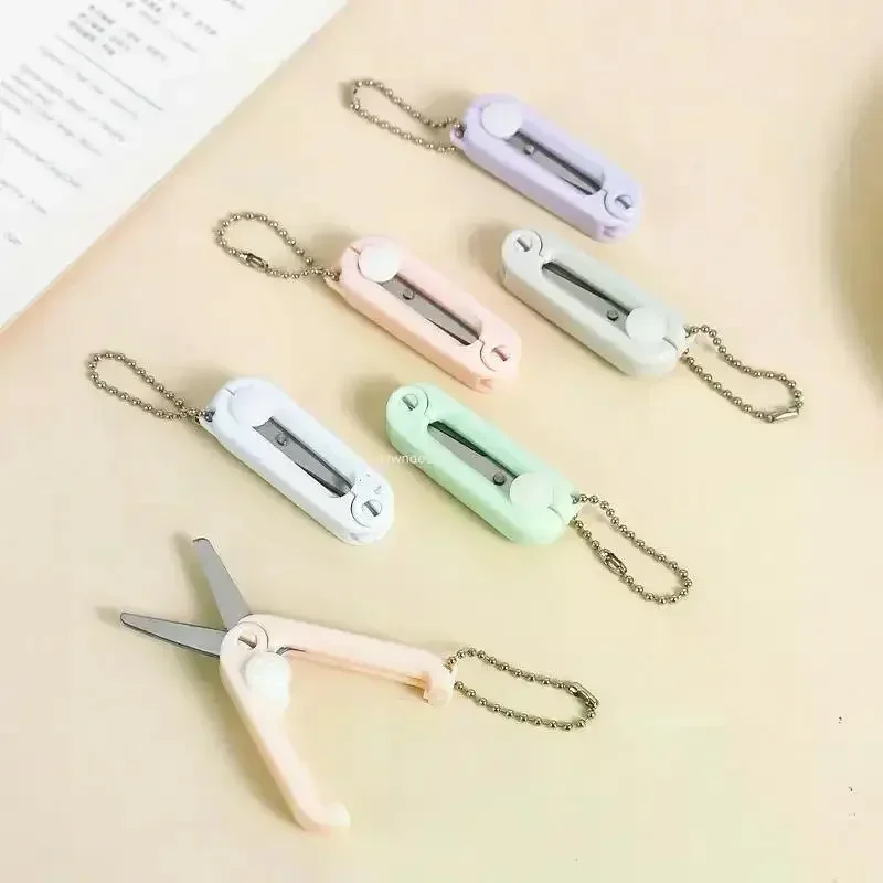 Scissors 1pcs Mini Portable Folding Morandi Simple Paper-Cutting Art Tool Stationary Office School Supplies