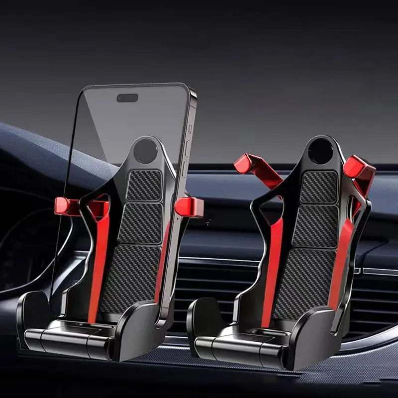 Creative Recaro Racing Seat Phone Holder Universal Air Vent Stable Shock Resistant Car Navigation Holder Decoration New Design