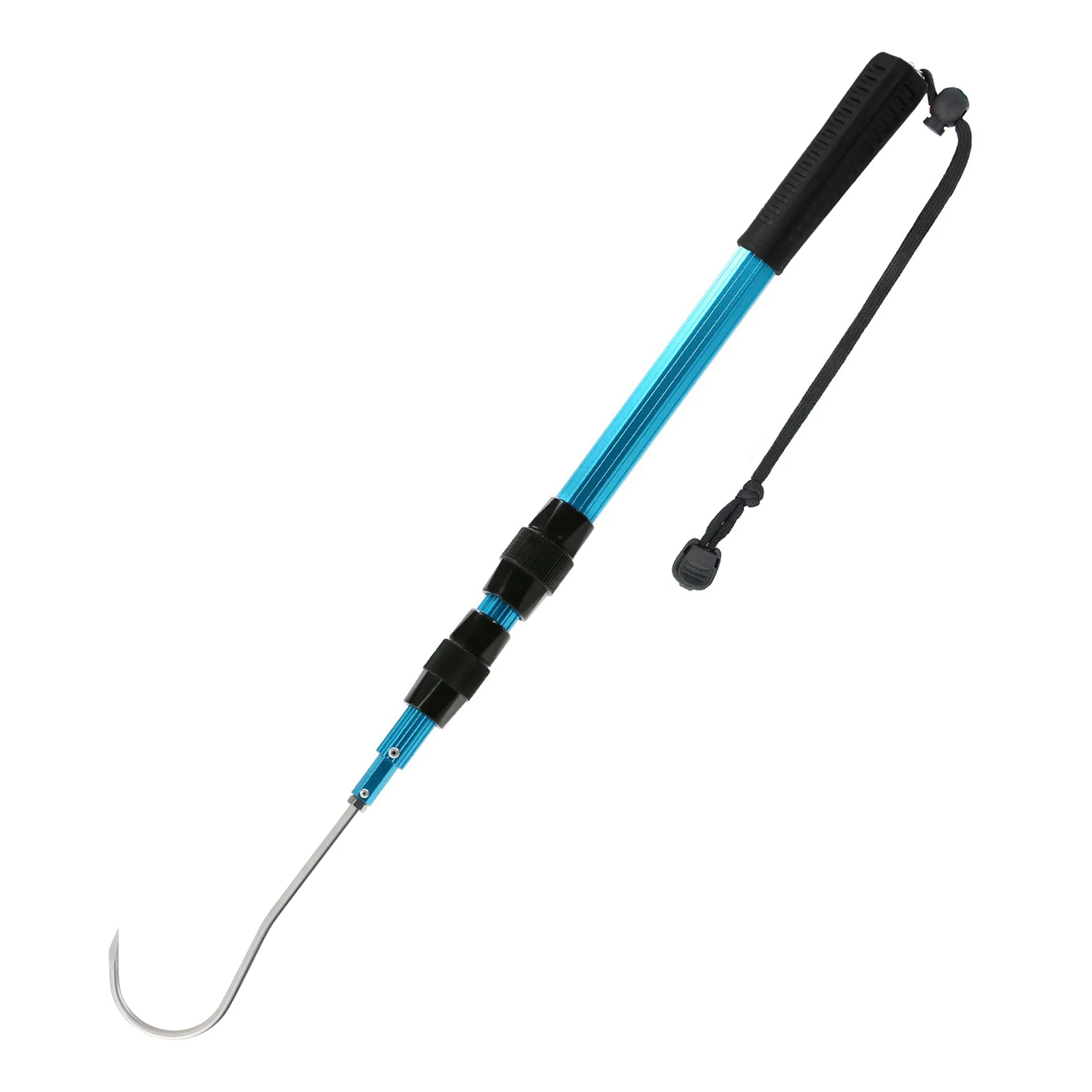 SANLIKE Telescopic Fishing Gaff with Stainless Hook Aluminium Alloy Pole with Soft EVA Handle Fishing Spear Hook Tool Accessorie