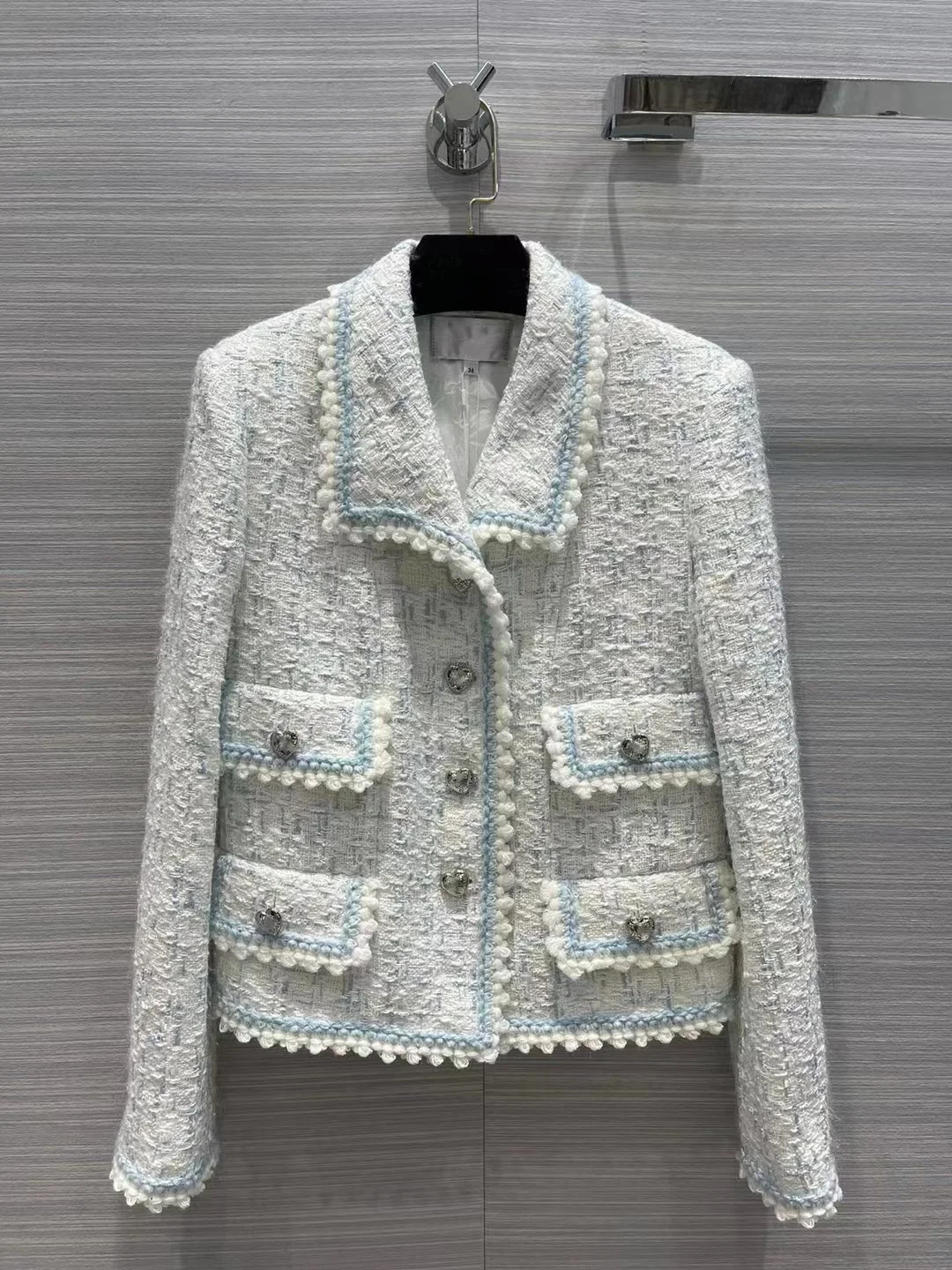 

Tenth Own 2023 Spring Fragrant Yarn Woven Soft Flower Fabric Short Coat Fashion Top