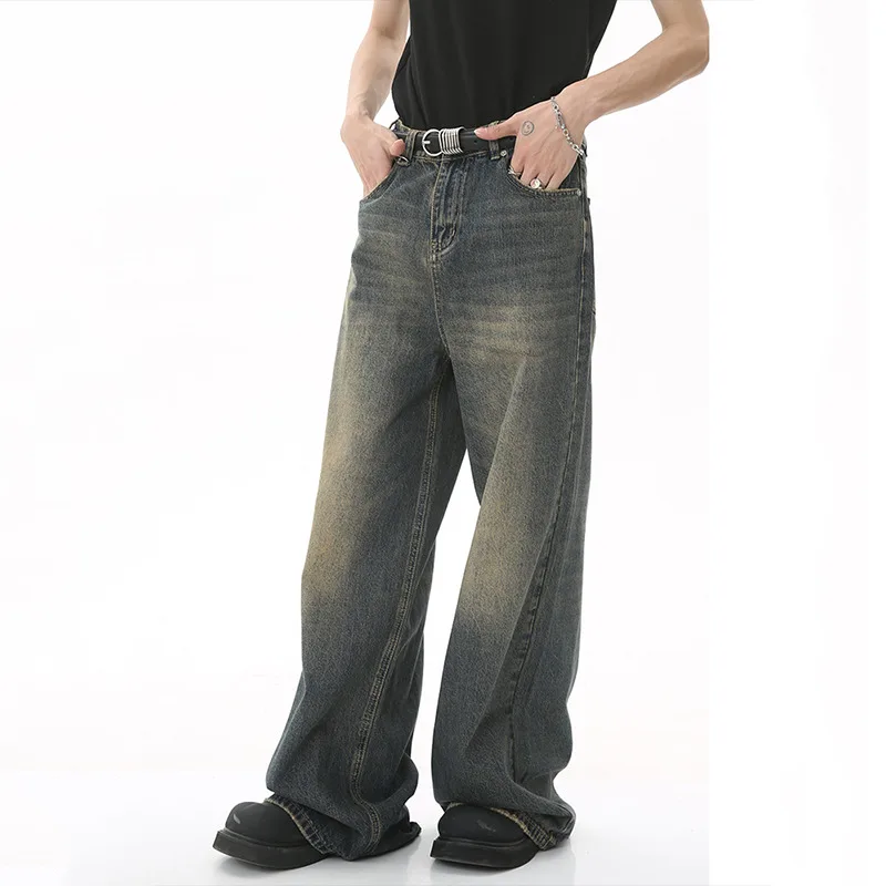 IEFB Men' Denim Pants Old Blue Washed