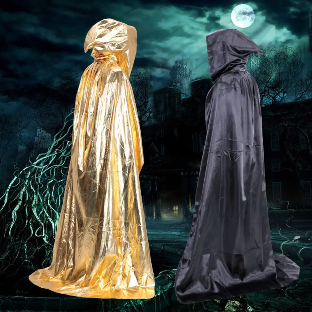 Costume Cosplay Props Cool Adult Halloween Witch Wizard Party Coat Robes Grim Reaper Cloak Hooded Cloak