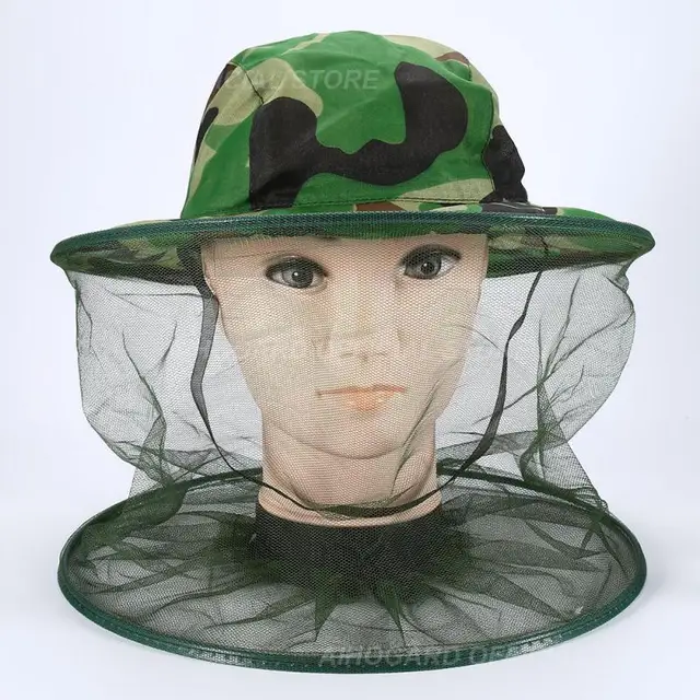 Camo Méhészeti Kalap Fej Feje Védelem Fátyol Maszk Méh Rovar Anti-Moszkitó Biztonsági Megelőző Háló - Image 3