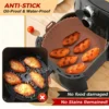 6PC Air Fryer Mats - 450°F Silicone Non-Stick Dual Texture Dishwasher Safe Crispy/Steam Cooking 3