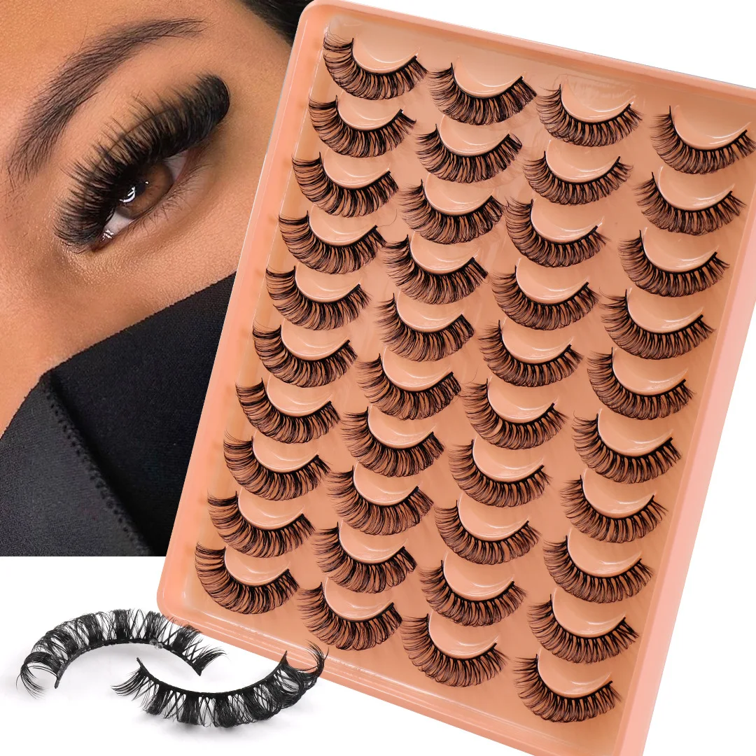 

DD Chemical Fiber Russian Roll False Eyelashes 20 Pair Pack Thick Natural Grafted Eyelashes Wholesale
