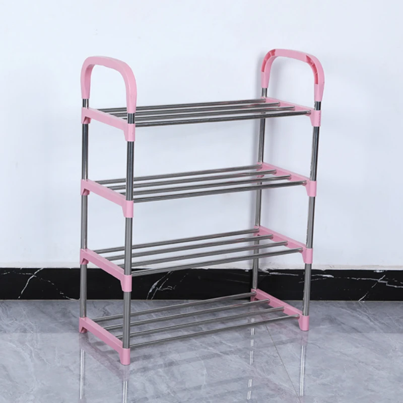 

Складная стойка для обуви из нержавеющей стали, органайзер для обуви в общежитии, не устанавливается