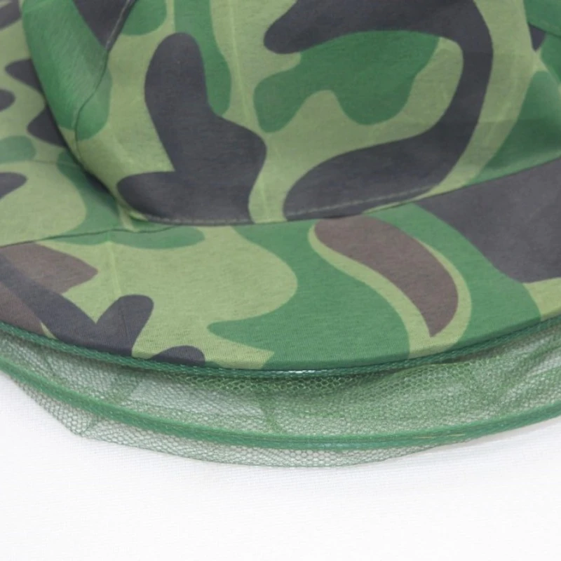 Beekeeping Protective Bee Hat Camouflage Mesh Face Hat Anti-Mosquito Shawl Outdoor Fishing Gardening Tools