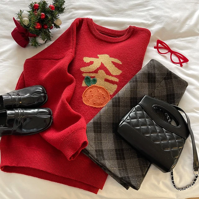 새해를 맞이한 패션을 위한 틈새 자카드 스웨터