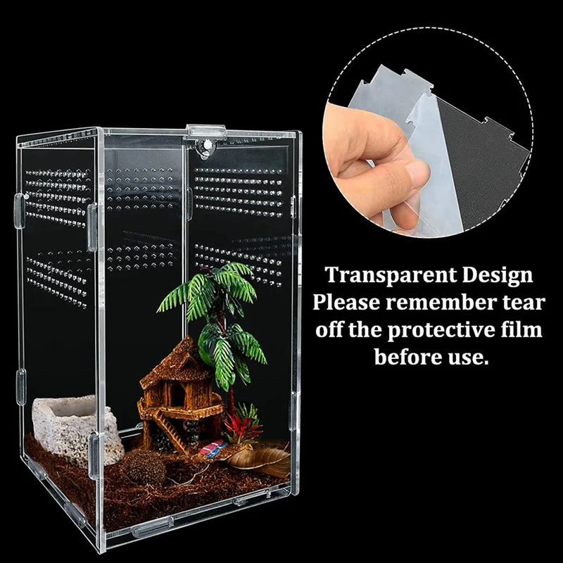 Reptile Terrarium Box Reptile Food Box Fit For Spiders, Horned Frogs,Pet Snakes And Other