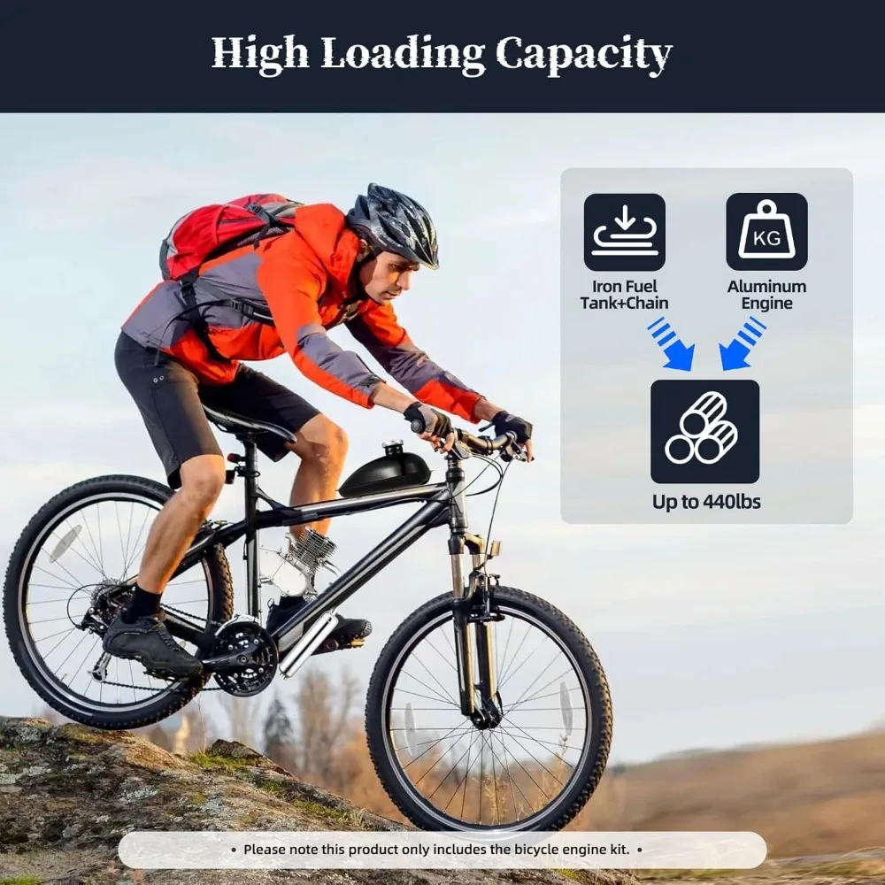 Upgraded 100cc Bicycle Engine Kit 2 Stroke Motorized Bike Engine Kit Gas Motorized Bicycle Engine Kit Fit for 26"-28" Bikes 5