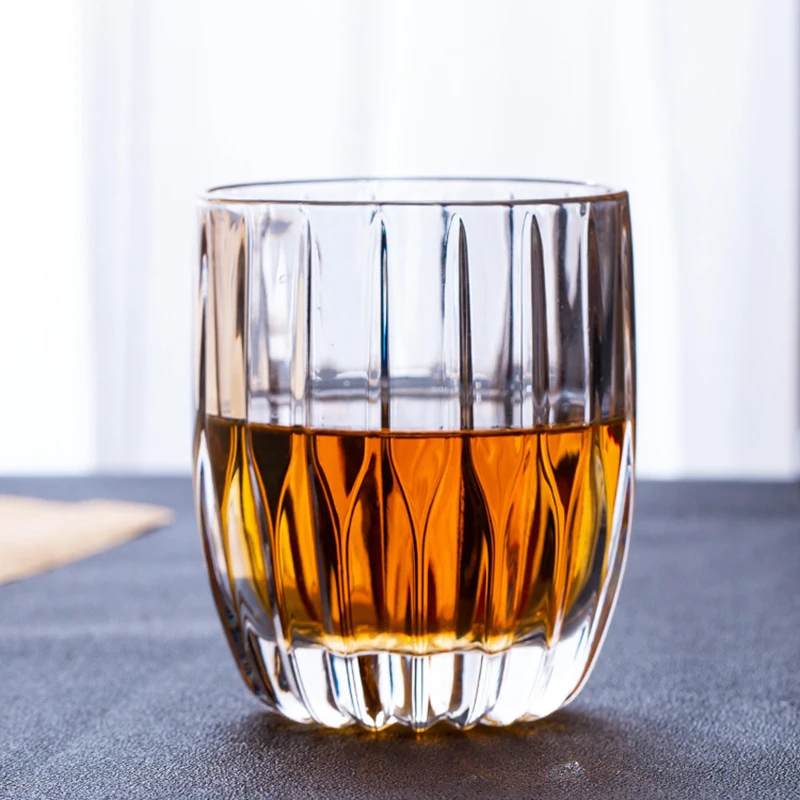 80ml/285ml/340ml Glass Coffee Cups Bottom Carving Exquisite Patterns Beverage Cup Juice Cup Water Dispenser Transparent Bottle