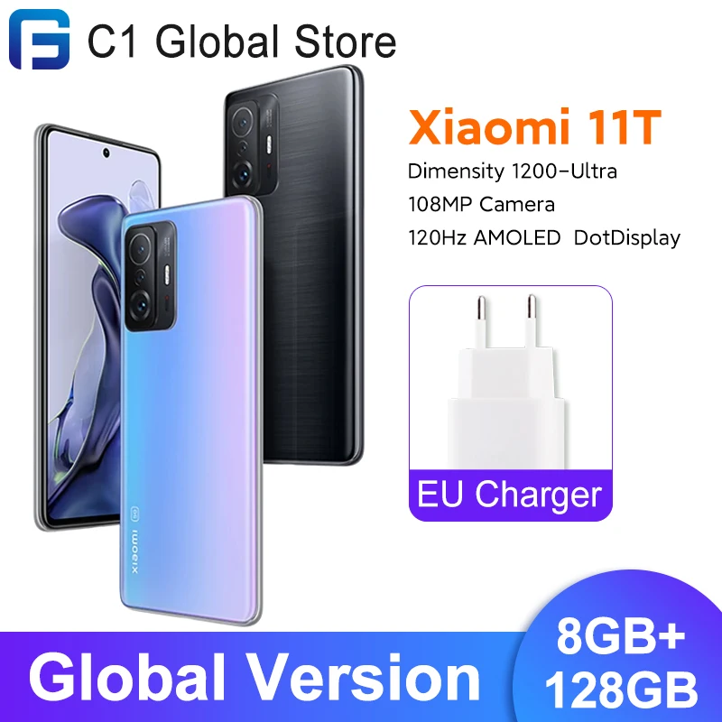 Versione Globale Xiaomi 11T Smartphone 8Gb 128Gb Dimensity 1200-Ultra Octa Core 67W Ricarica 108Mp Fotocamera Schermo 120Hz Nfc