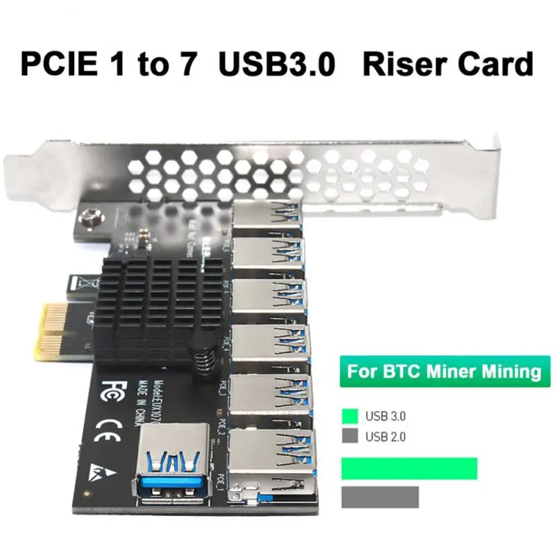 PCI-E 1x to 16x Riser Card USB3.0 Multiplier Miner Card for BTC Miner Mining 