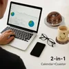 Rotating Wooden Calendar - Walnut Wood Detachable Planetary Desk Calendar, Spherical Perpetual Calendar for Home and Office Dec