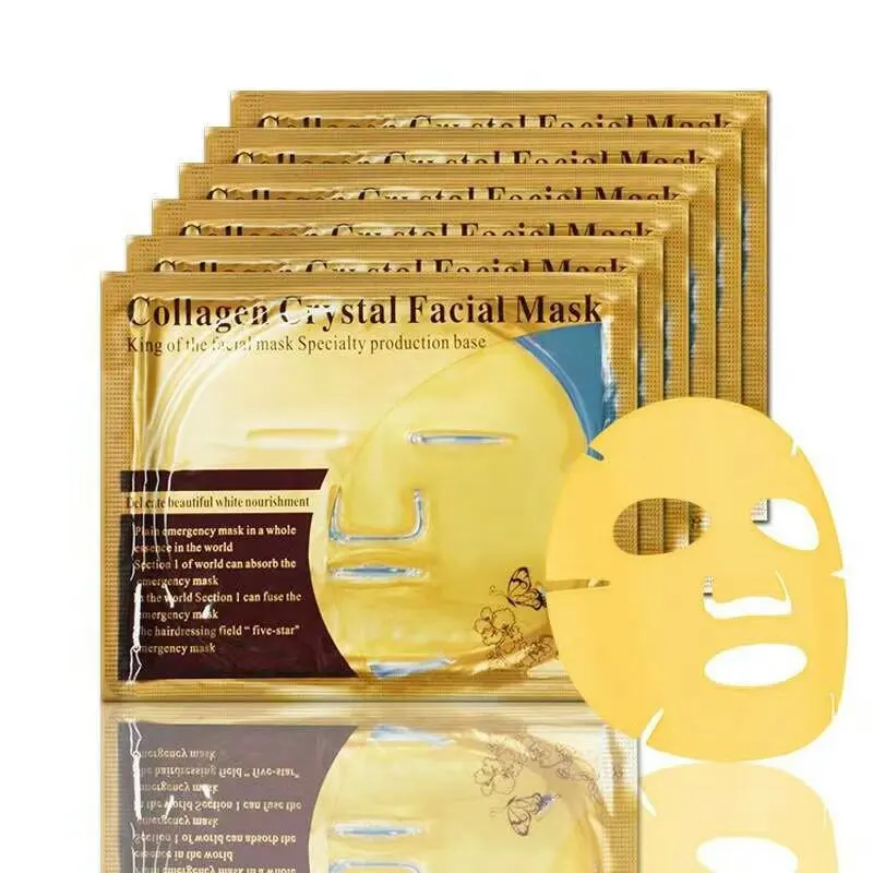 10pcs Crystal Collagen Gold Face Masks Beauty Skin Care Big Mask Anti