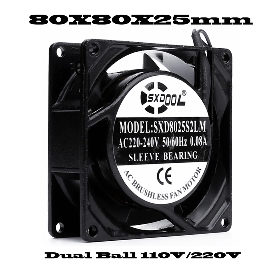 1pcs FULLTECH UF-083823BL H 230V 0.08A13/11W 8038 2-wire AC Fan - View #3