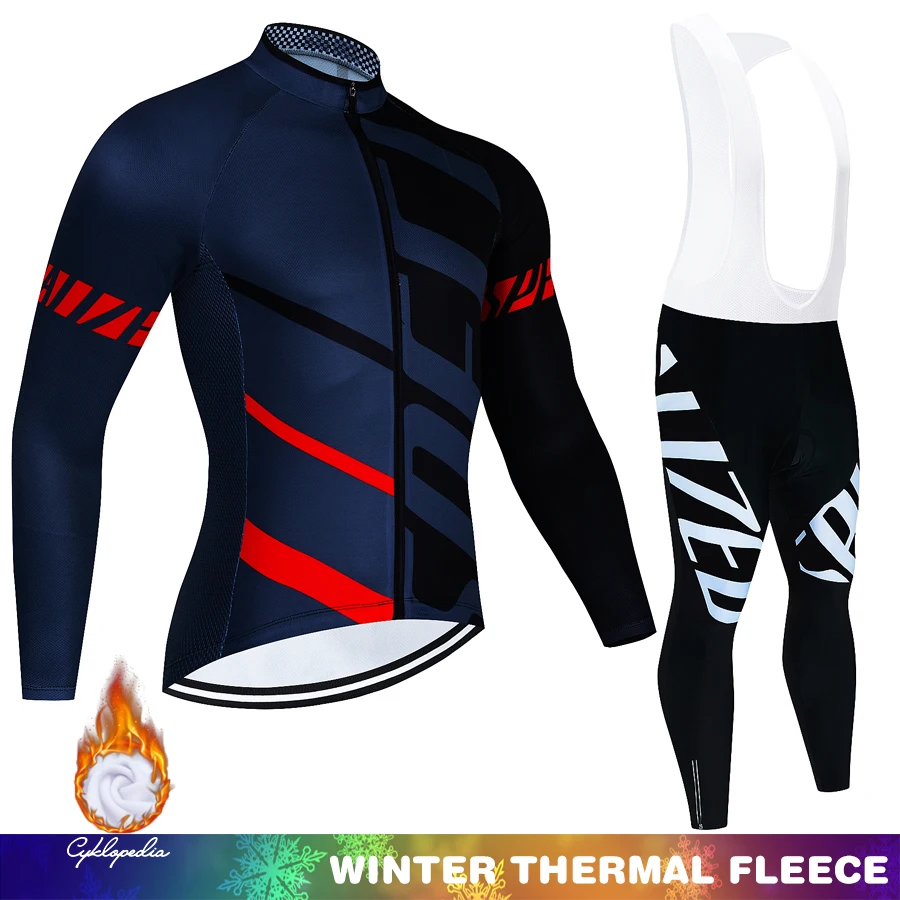 Winter Warm Fleece SPECIAUZED Cycling Jersey Men's Long Sleeve Jersey Suits Riding Clothing Bib Pants Set Fleece Factory Outlet