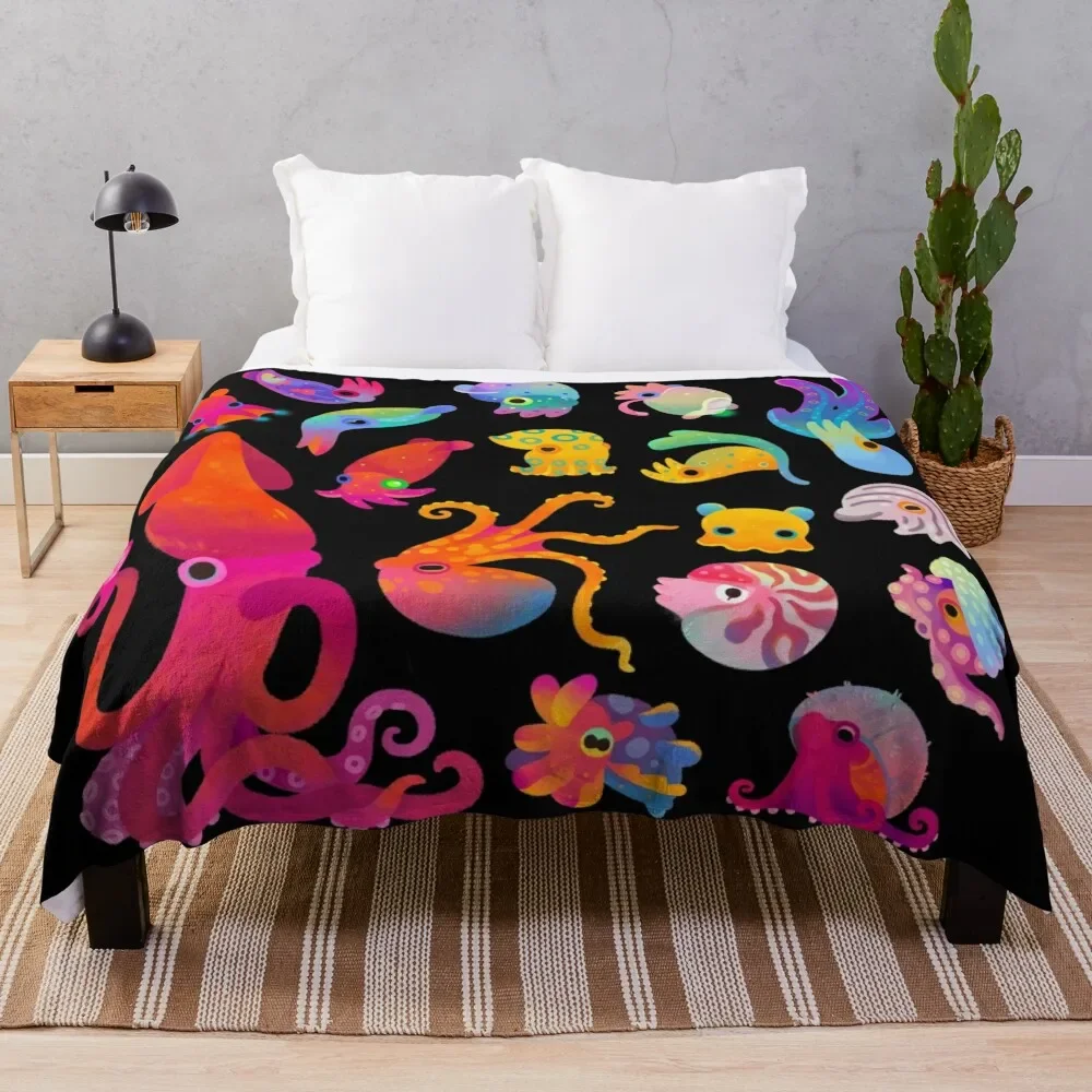 

Cephalopod Throw Blanket Multi-Purpose Fluffy Softs Blankets
