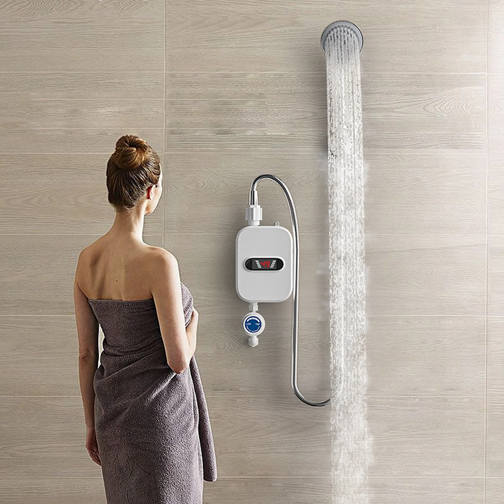 3500W 220V Travel Tankless Water Heater with Shower Head Portable Rain Shower Head Outdoor Water Heaters for Camping Bathroom 4