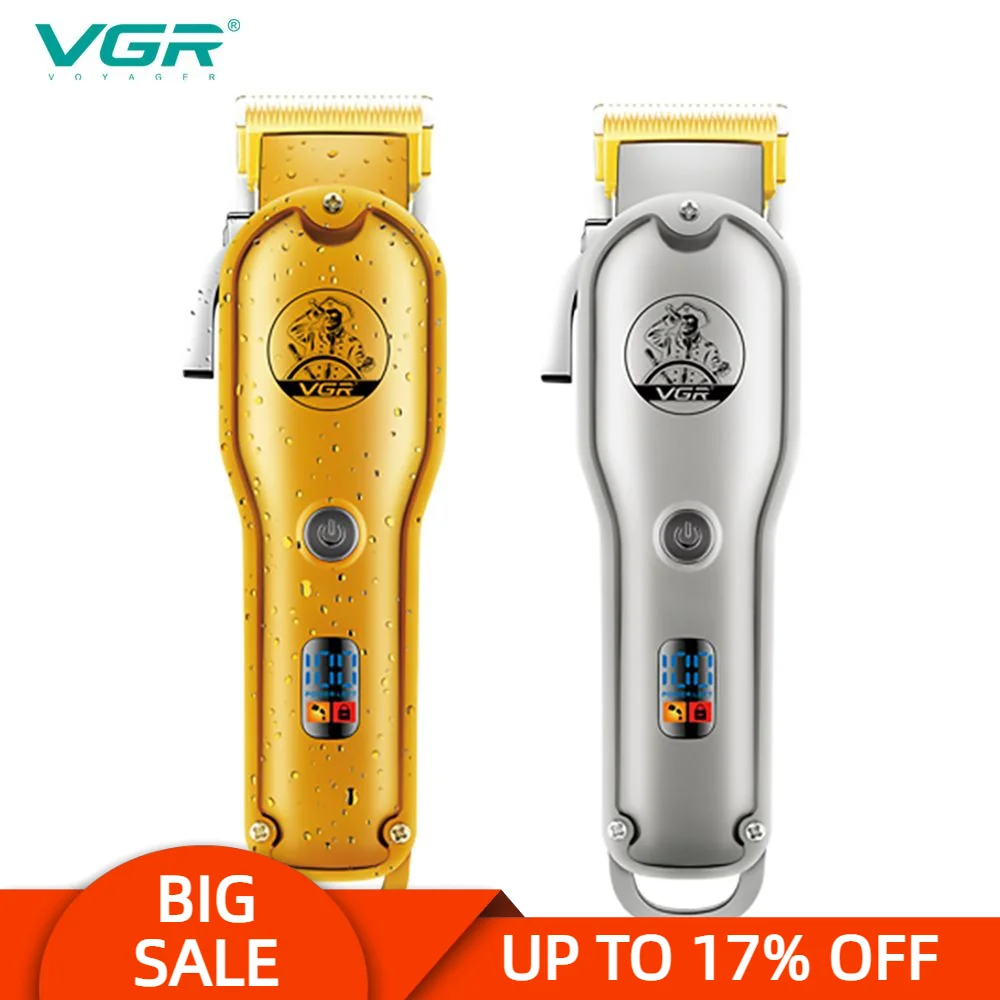 VGR 650 Electric Hair Clipper Professional Rechargeable Personal Care Barber Trimmer For Men Shaver LCD Metal Clippers VGR V650