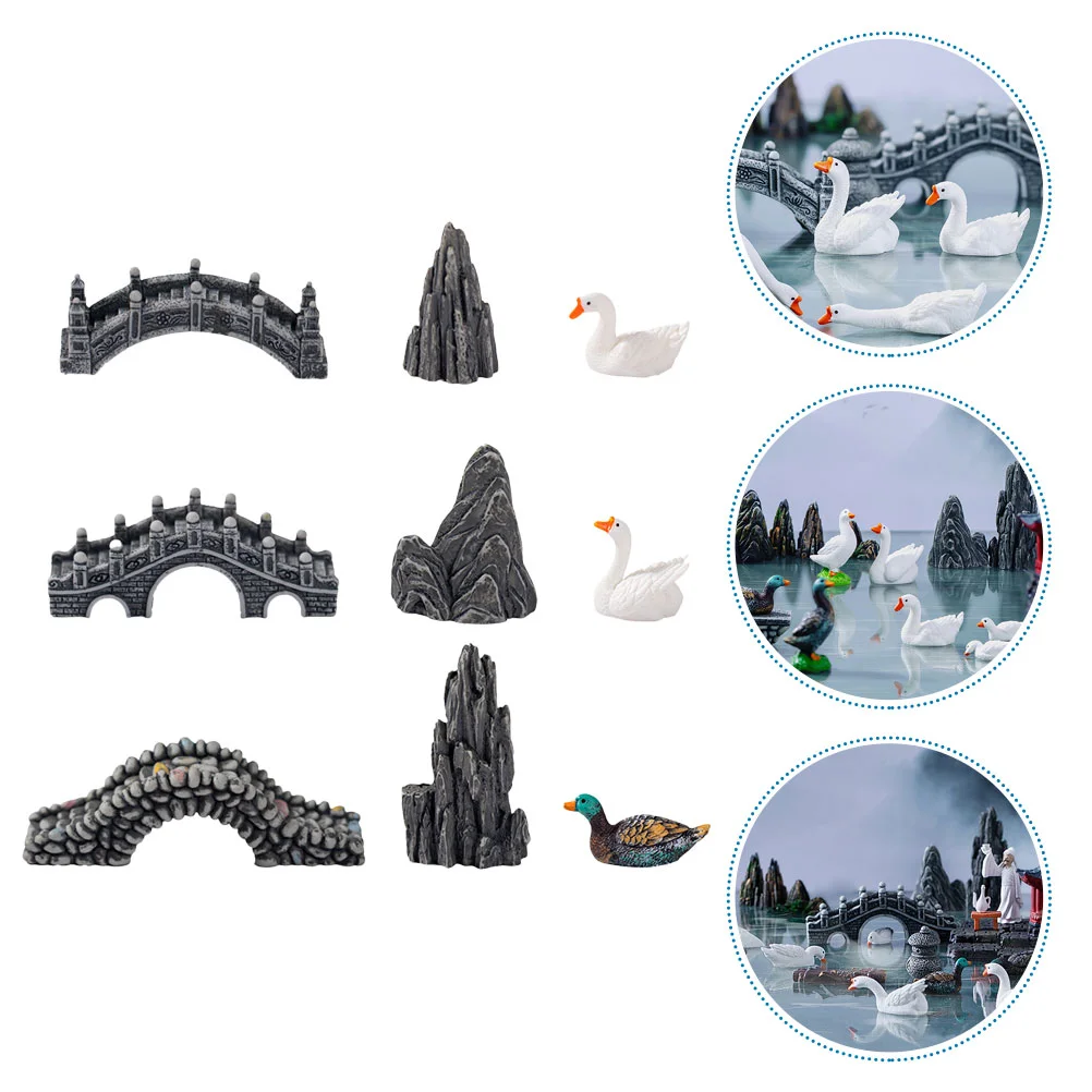 

Outdoor Statues Goose Figurines Plant Ornaments Party Decorations Planter Figure Micro Landscaping Bridge