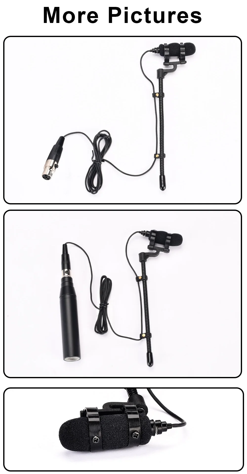 3.5mm 3 Pin 4 PIN Wind Instrument Saxophone Microphone Portable Supercardioid Wired Condenser Mic for Sax Violin Piano IM-22