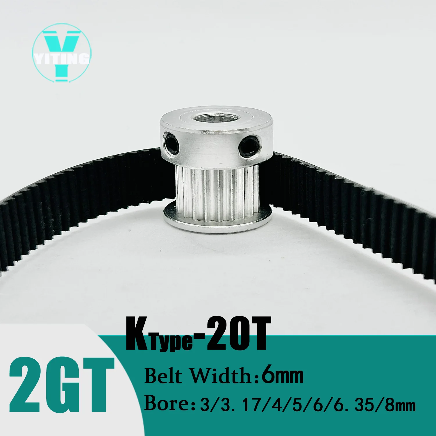 타이밍 벨트 도르래 세트, 6:1 휠 동기 도르래 벨트 키트, 2GT, 2M, 120 톱니, 20T, GT2, 120T, 벨트 폭 6mm 보어, 3  25mm