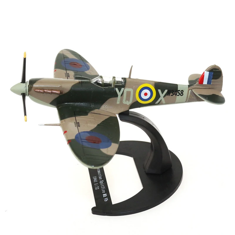 

Diecast British Air Force Spitfire MK.VB Militarized Combat Fighter Alloy Model 1:72 Scale Diecast Toy Gift Collection Simulat