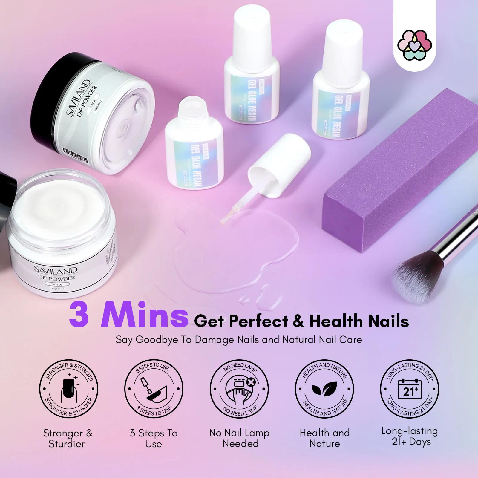 Saviland Dipping Nail Powder Set for Nails