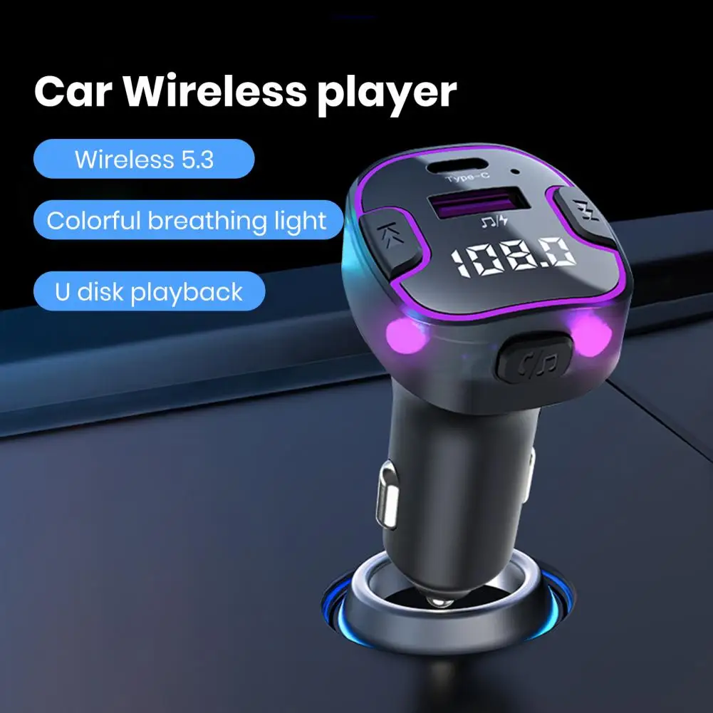 

Waterproof Car Charger Charger for Car Multifunctional Car Mp3 Player with Bluetooth Fm Radio Ambient Light Usb Charger