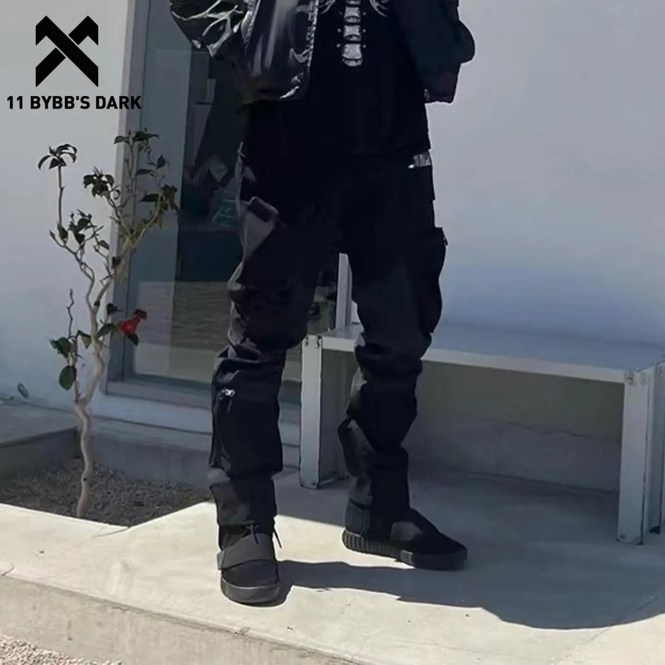 Polyester Trousers Streetwear Bybb Dark Cargo Pants Men Polyester