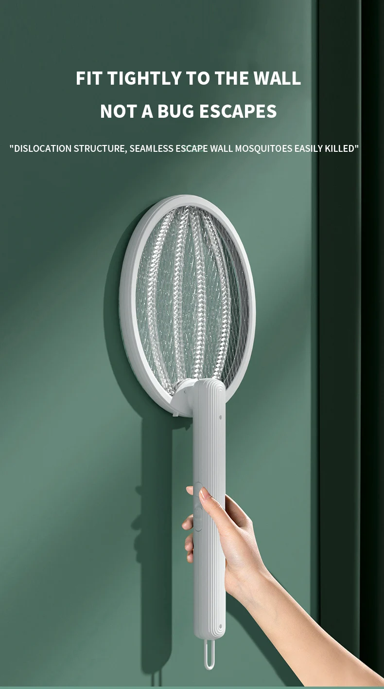 Description Picture 4 of itemFoldable Electric Mosquito Killer Fly Swatter Trap USB Rechargeable Mosquito Racket Insect Killer with UV Light Bug Zapper 3000V
