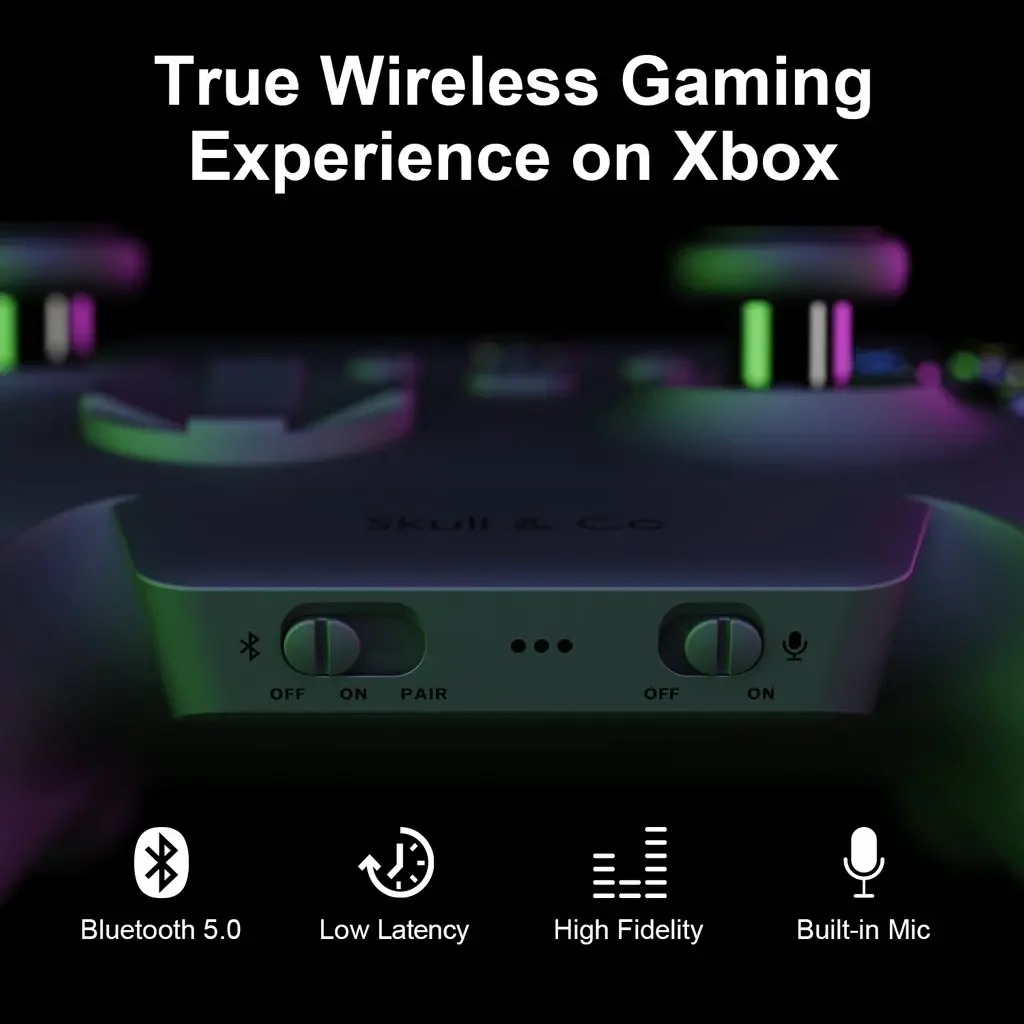 Savage Raven by Skull & Co. AudioBox Bluetooth 5.0 Audio Adapter APTX LL Transmitter for Xbox Series X/S Elite 2 Controller