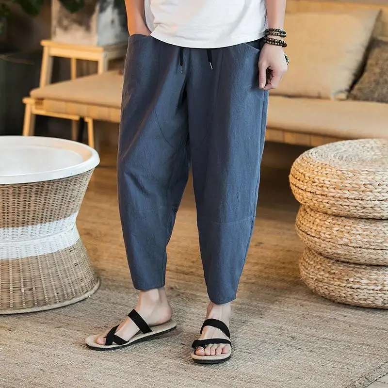 

2023 Summer KPOP Fashion Style Harajuku Slim Fit Trousers Loose All Match Casual Pants Retro Harlan Cropped Pants Wide Leg Pants