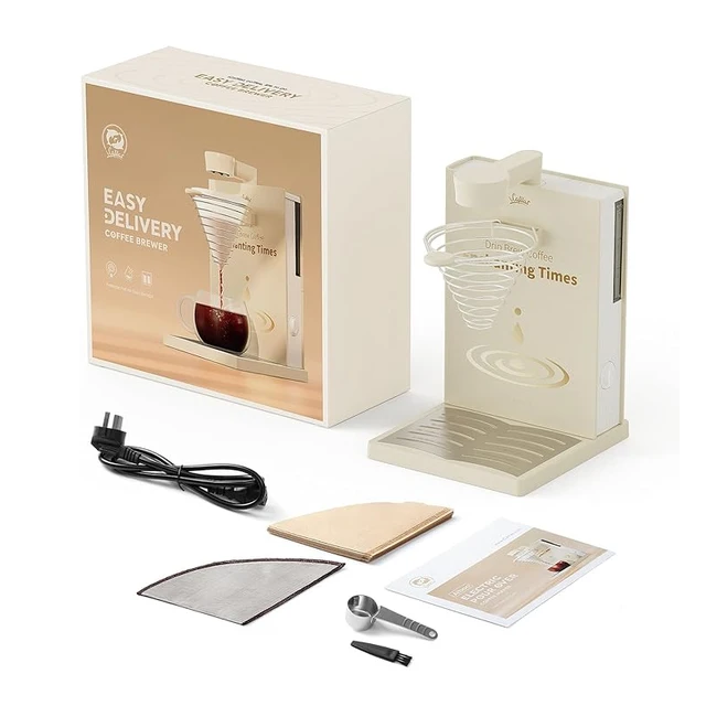 iCafilas Portable Foldable Electric Pour Over Coffee Maker Machine for Home Office Automatic Tea Coffee Brewer