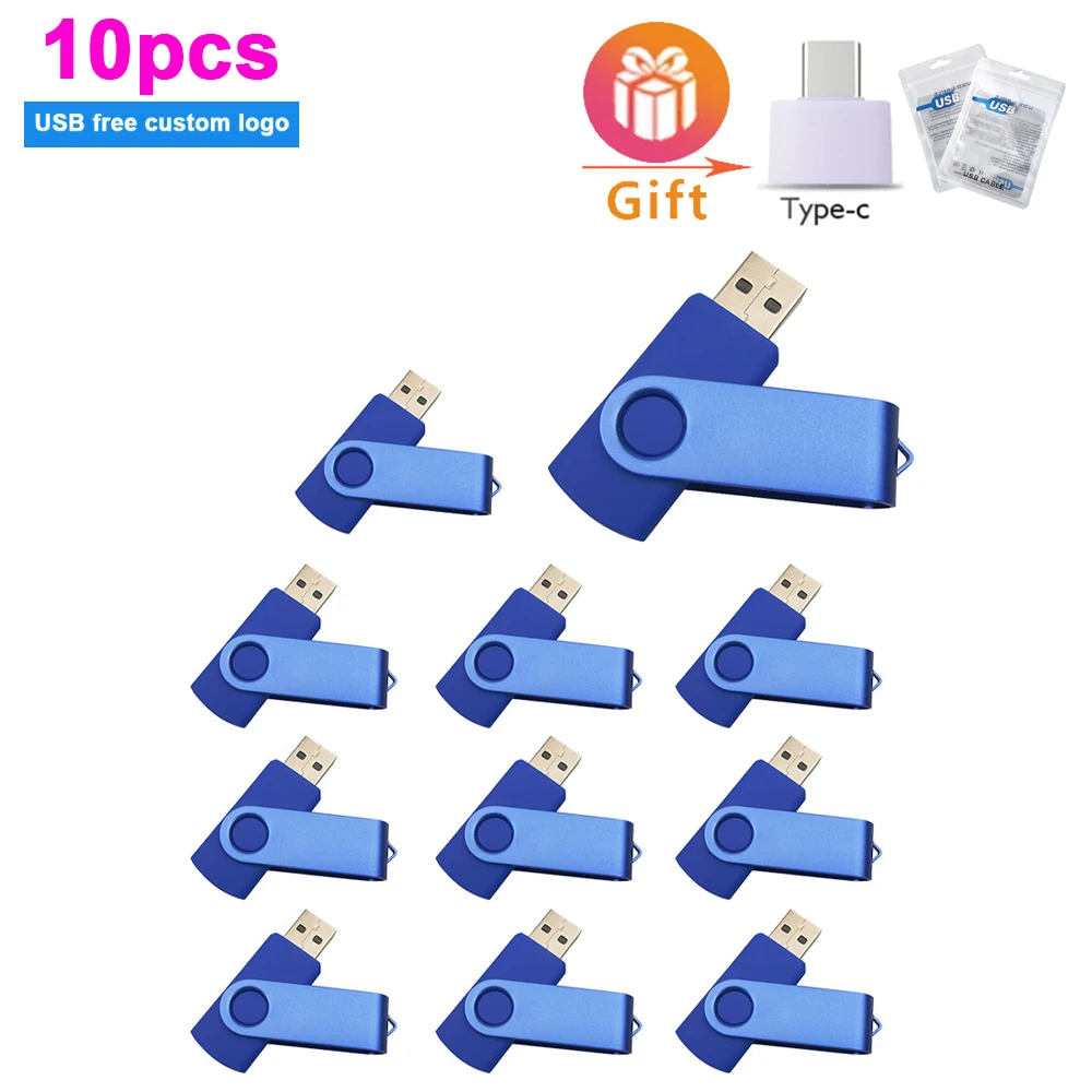 

10PCS/lot USB Stick Mini Pen Drive USB Flash Drives 128 Gb Pendrive 64gb 32gb 16gb Metal Disk Cle USB Free Custom Logo