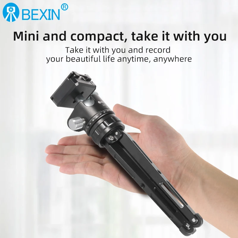 

BEXIN Mini Ball Head With 1/4 Screw for Aluminum Alloy Camera Phone Speedlite MS22 Tripod Selfie Stick Foldable and Lightweight