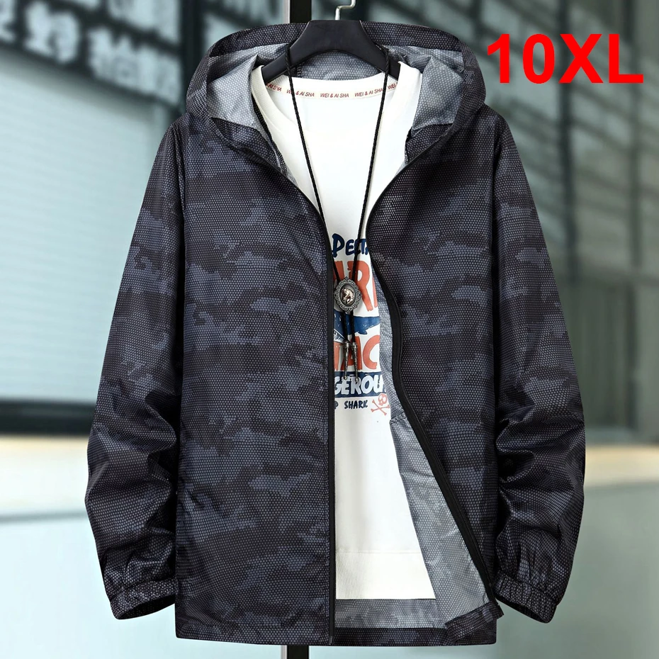 Summer Thin Jacket Men Fashion Casual Camouflage Jacket Plus Size 10XL Summer Fishing Jackets Male Big Size 10XL