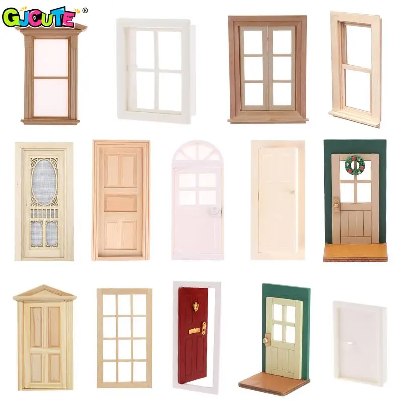 1/12 Scale Dollhouse Miniature Panel Interior Wooden Door Frame