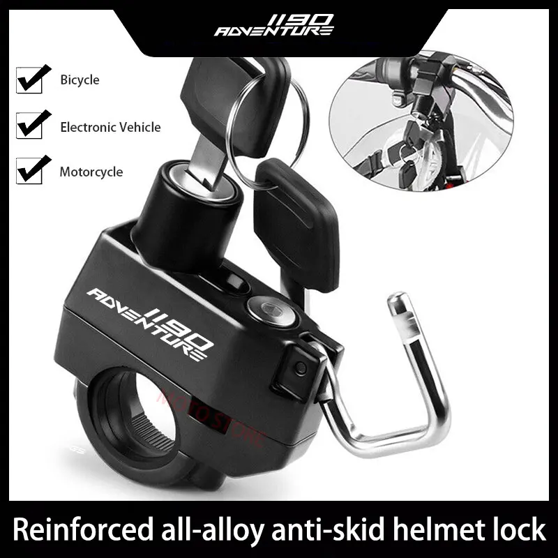 

For KTM ADVENTURE1190 Motorcycle Universal Helmet Lock Handlebar 22-26mm Anti-theft Security Motorbike