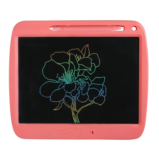 Rechargeable LCD Writing Tablet For Kids, 9 Inch Colorful Doodle Board, Erasable Drawing Tablet Drawing Pad,Pink Durable 2