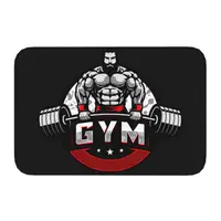 Custom Bodybuilding Gym Doormat Non-Slip Entrance Bathroom Kitchen Door Floor Mats Fitness Muscle Garden Rug Carpet Footpad 2