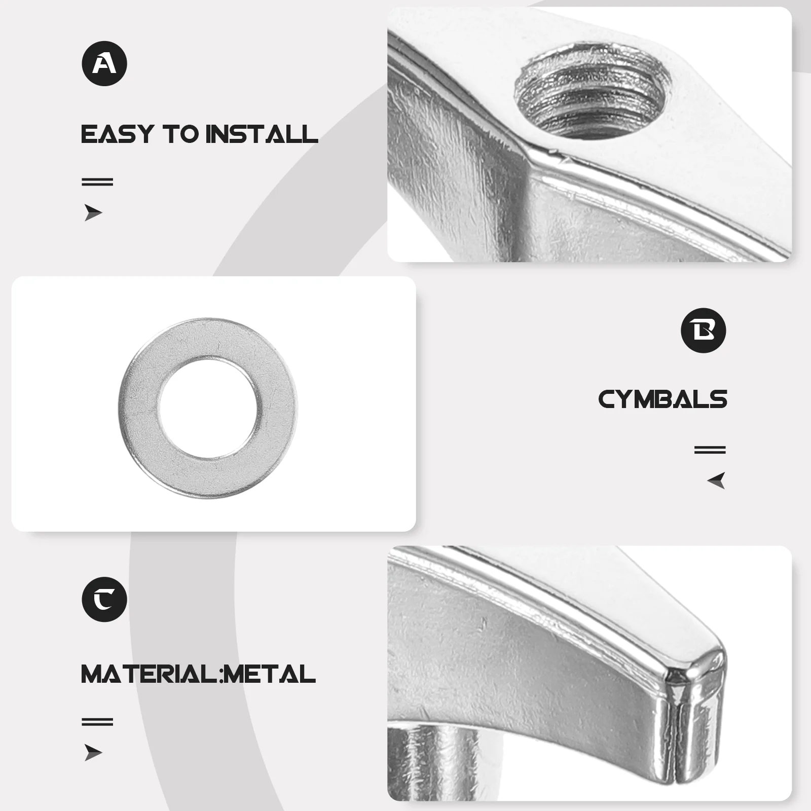 Cymbal Fixing Screw Cap Wiper Mounting Nut Snare Drum Stand Knob Jazz Set Accessories Gasket Wing Nuts Fasteners