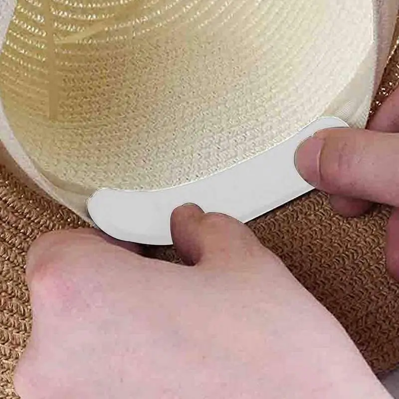 10Pc Hat Sweat Absorber Stickers Liner Bands Sweatband Visor Hat Size Reducer Caps Anti-dirty Strips Pads Tape Black/White Color