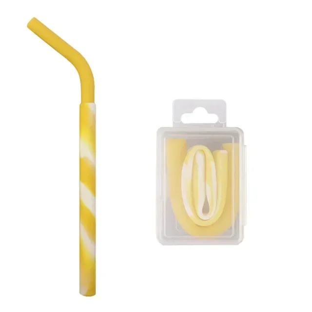 Eco-Friendly Reusable Collapsible Silicone Drinking Straw with Case