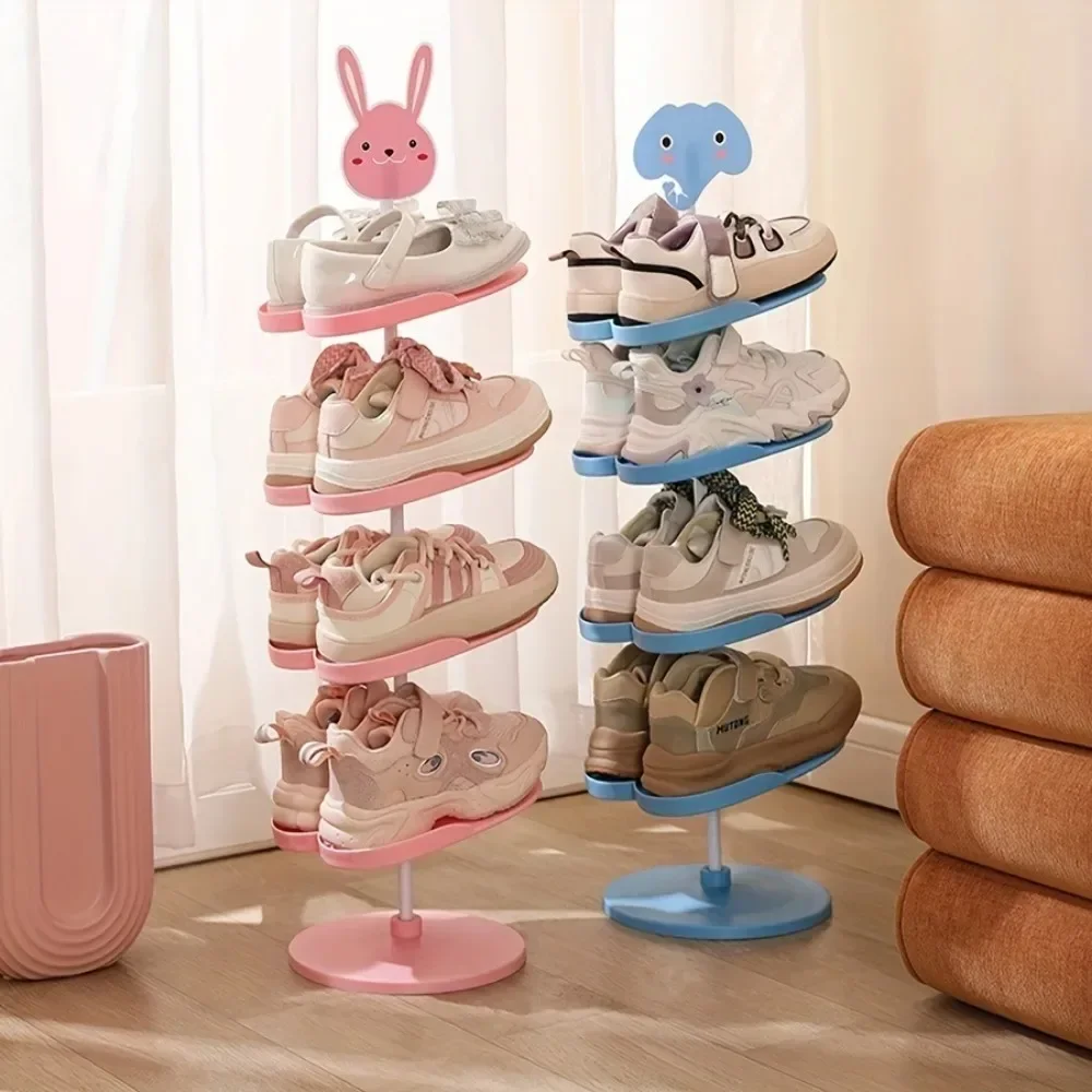 Cartoon Plastic Shoe Rack Multi-layer Dormitories Shoe Stand Easy To Install Large Capacity Housewear Furnishings Storage Rack