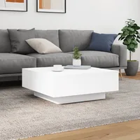 Table basse blanche 80x80x31 cm en bois d'ingénierie 1