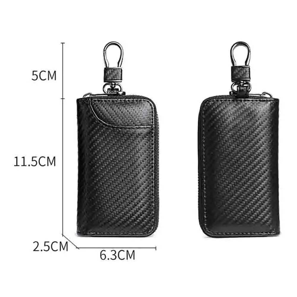 Carbon Fiber Fabric Keychain Unisex Key Bag Multifunction Organizer Wallet Holder Smart Housekeeper Car Small Case Keys Pouch key organizer key case key purse key holder