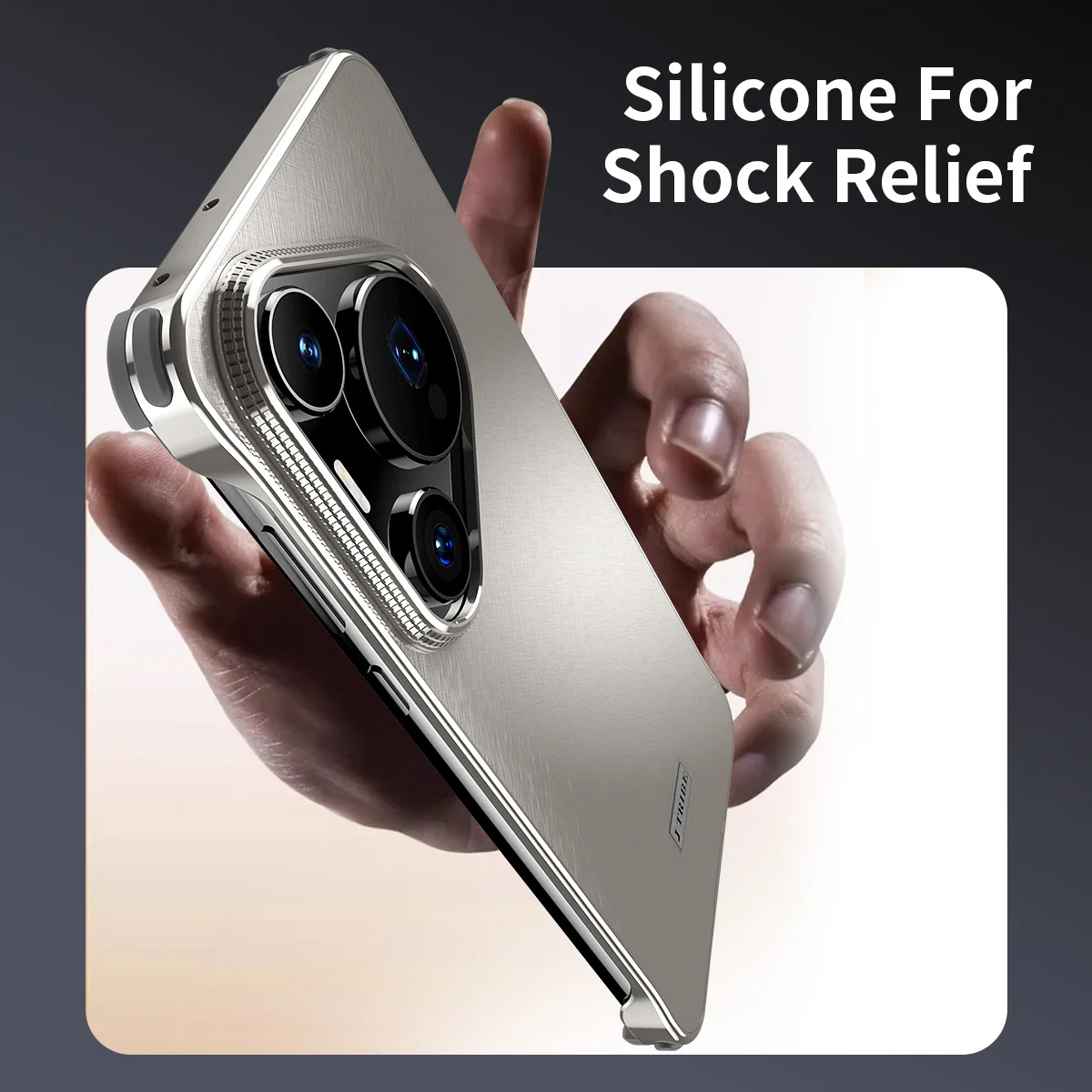 Luxury Four-Corner Shockproof Frameless Back Cover with Imitation Scratch Bumper