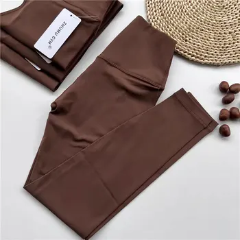 Leggings Sportivi Senza Cuciture da Donna, Vita Alta, Elastici, Tinta Unita, per Yoga, Palestra, Jogging, Asciugatura Rapida, Push-Up, Pantaloni Slim Femminili